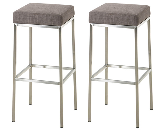 Lot de 2 tabourets de bar montreal 80 tissu inox