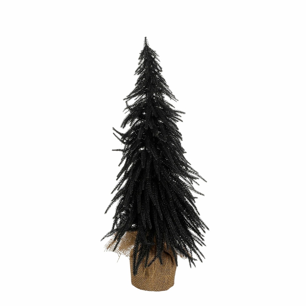 House of seasons - sapin de noël artificiel avec toile de jute noir h60
