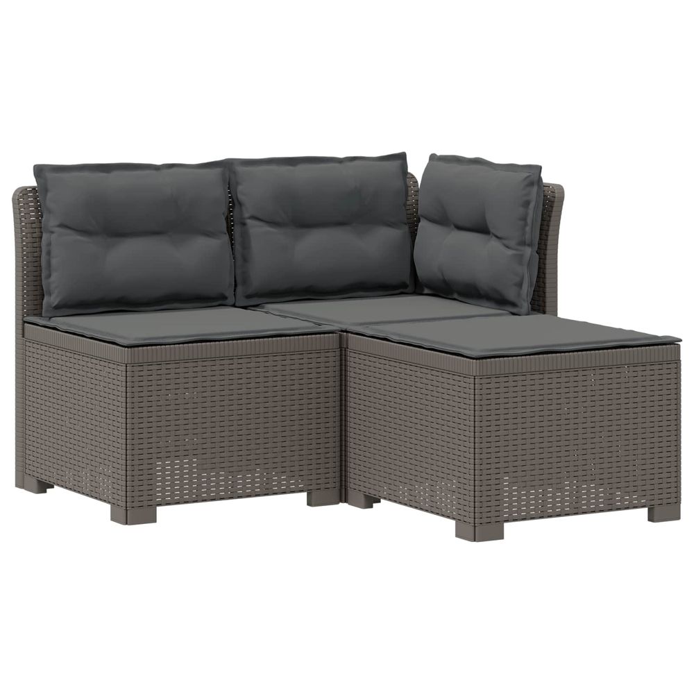 Canapé de jardin 3 places avec coussins look rattan 3 place pp