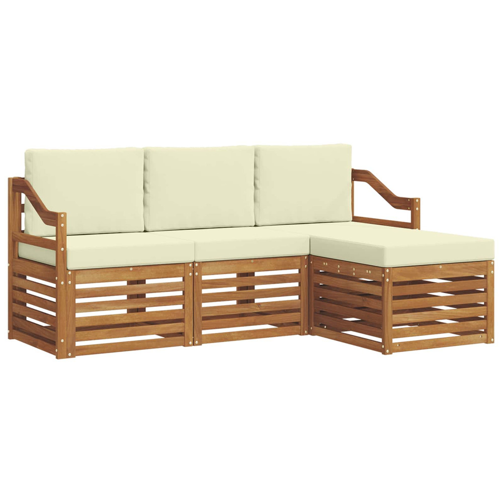 Ensembles de canapés avec coussin 4 pcs naturel et crème