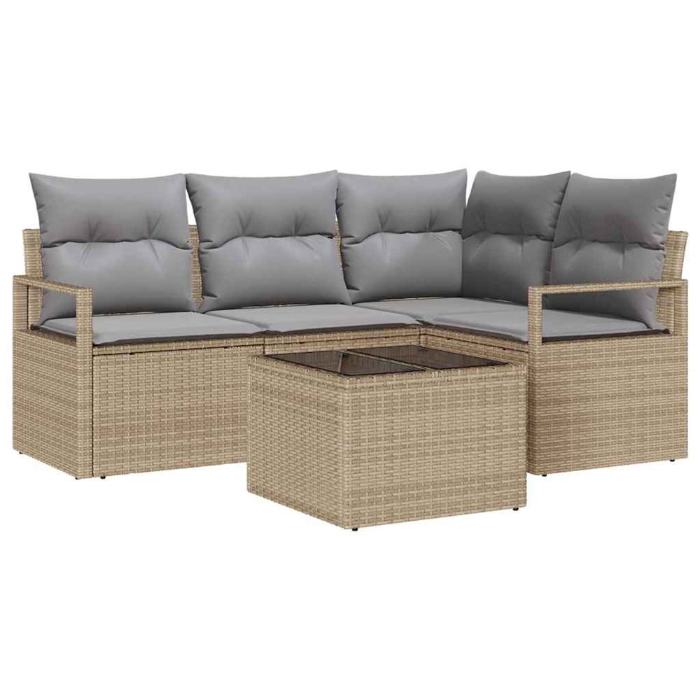 Ensemble de canapés 5 pc beige polyrotin