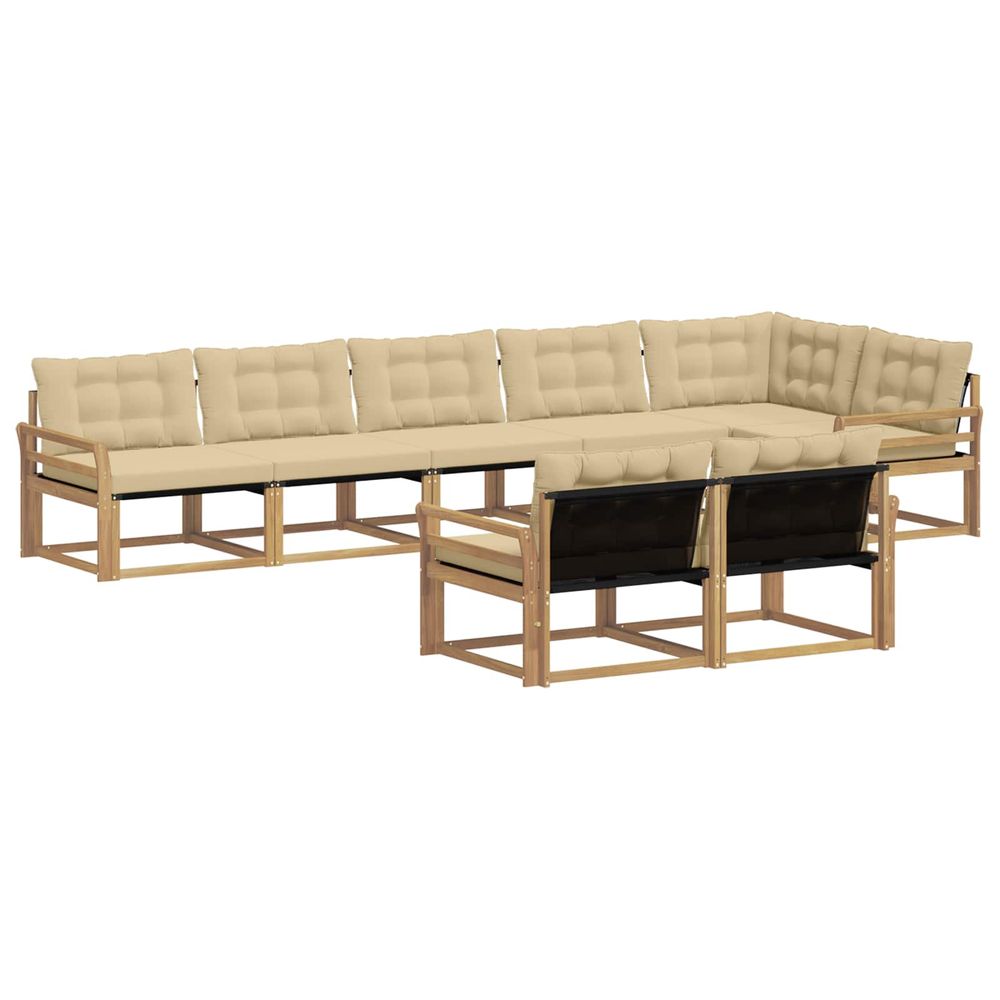 Ensemble de canapés d'extérieur 8 pc blanc et beige