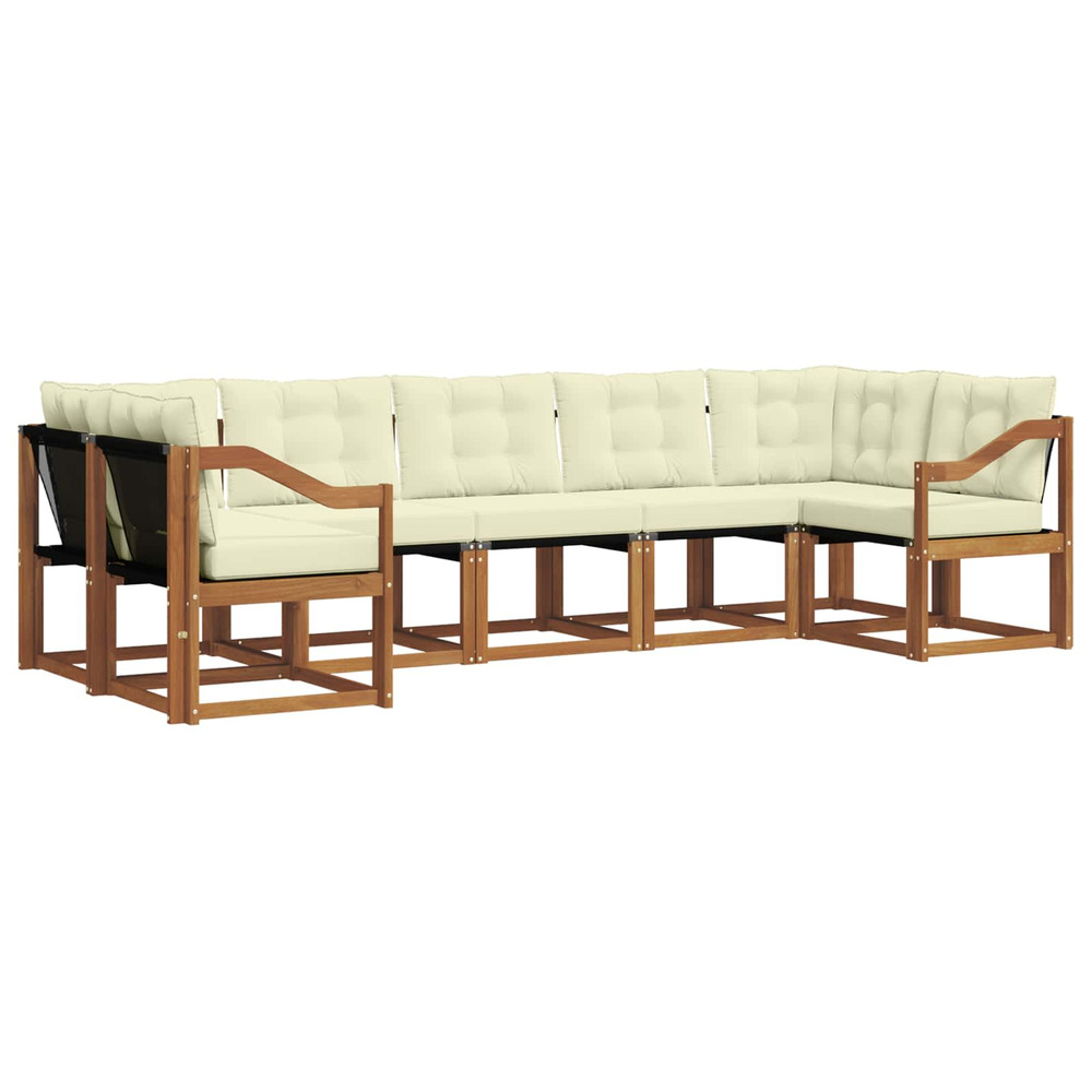 Ensemble de canapés d'extérieur 7 pcs naturel et crème