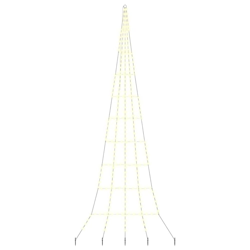 Arbre de noël led avec piquets au sol blanc chaud 511 cm métal