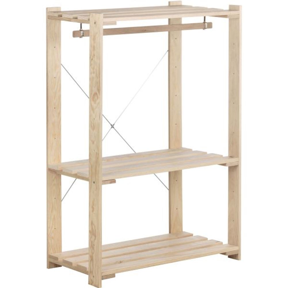 Penderie en pin massif nova 76.5 x 38.5 x 110 cm