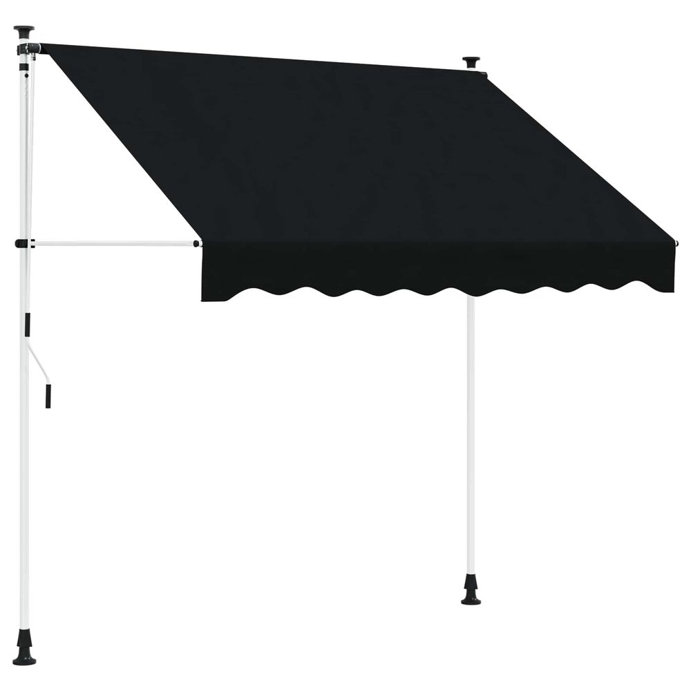 Auvent rétractable manuel noir 200 cm