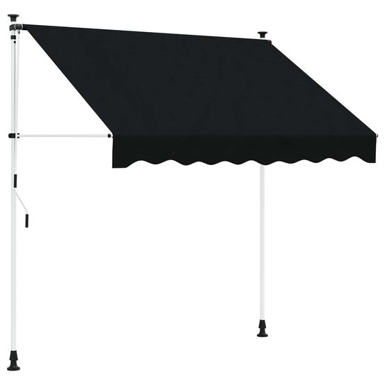 Auvent rétractable manuel noir 200 cm