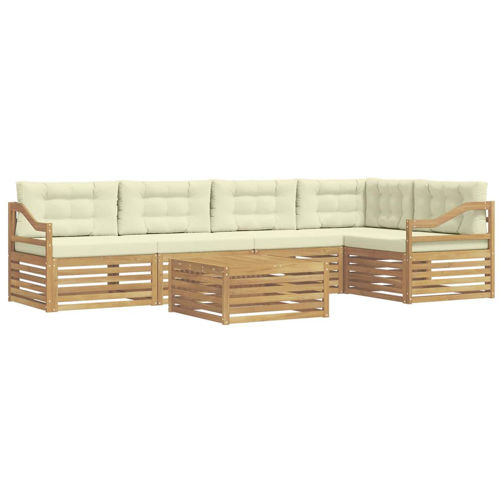 Ensemble de canapés d'extérieur 6 pc blanc et crème polyester