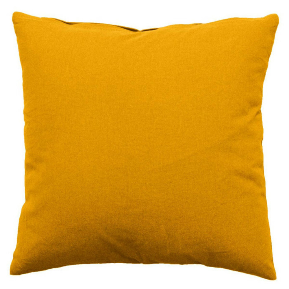 Coussin déco uni déhoussable panama 60x60cm moutarde