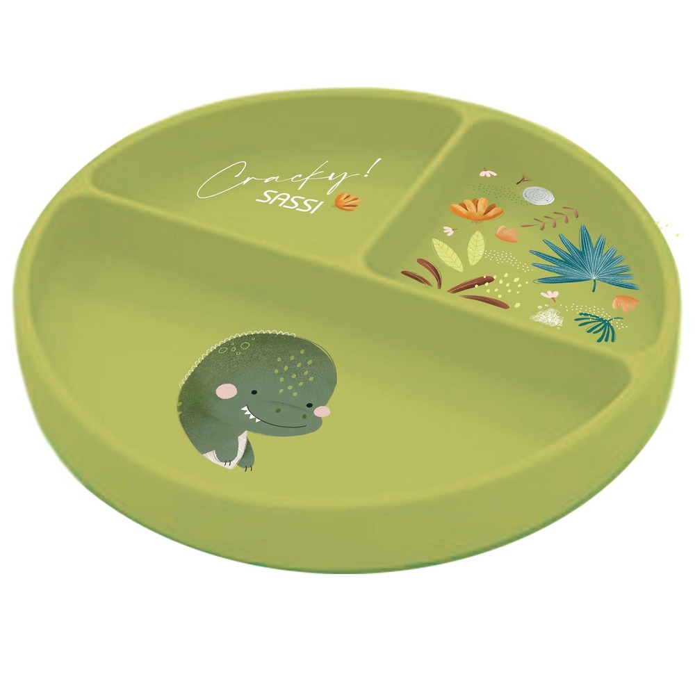 Assiette en silicone cracky le dinosaure