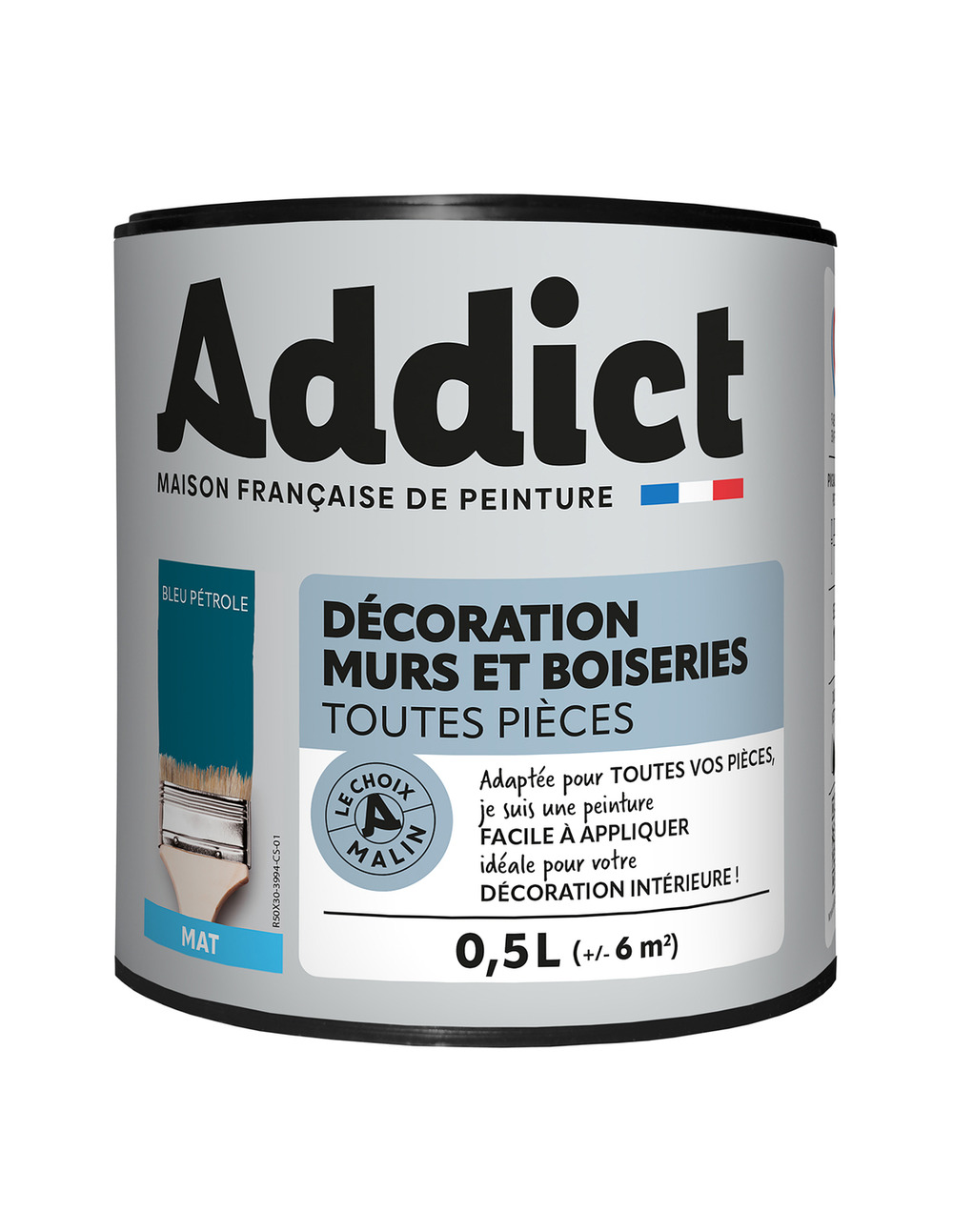 Peinture addict déco.m&bois mat bleu pétrole 0,5l - addict