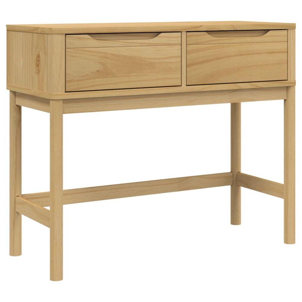 Table console floro marron cire 89,5x36,5x73 cm pin massif
