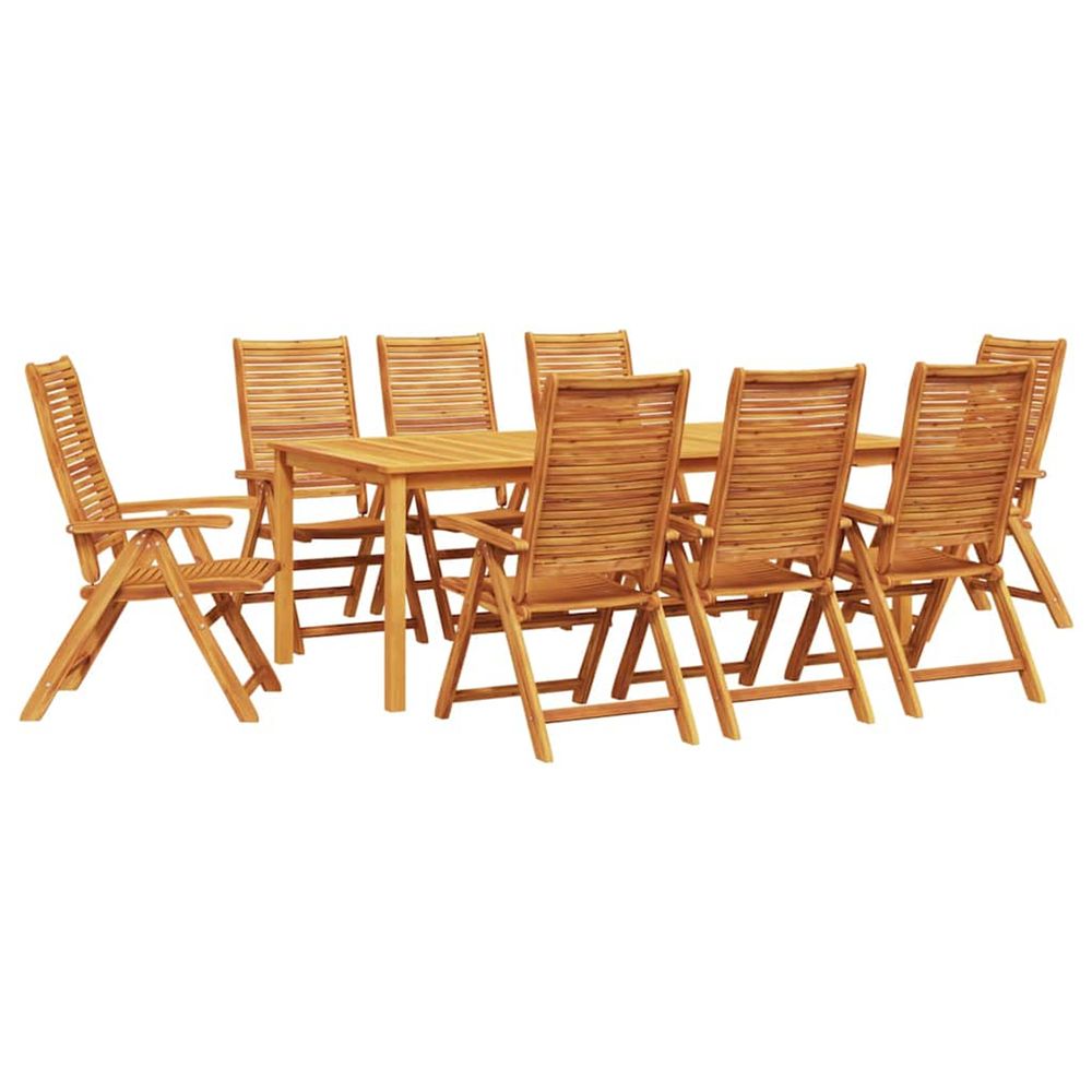 Ensemble de salle à manger pour jardin 9 pc marron