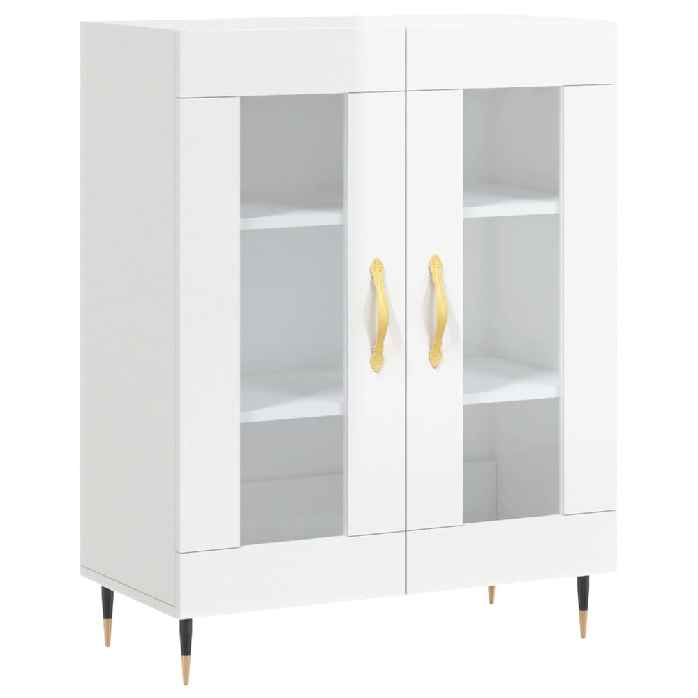Buffet bahut commode armoire meuble de rangement organisateur cuisine salle de séjour salon brillant 69,5 x 34 x 90 cm bois d