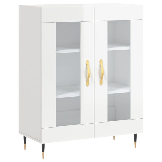 Buffet bahut commode armoire meuble de rangement organisateur cuisine salle de séjour salon brillant 69,5 x 34 x 90 cm bois d