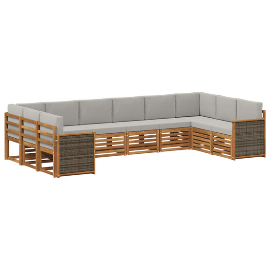 Ensemble de canapé d'angle 7 pcs naturel et gris clair