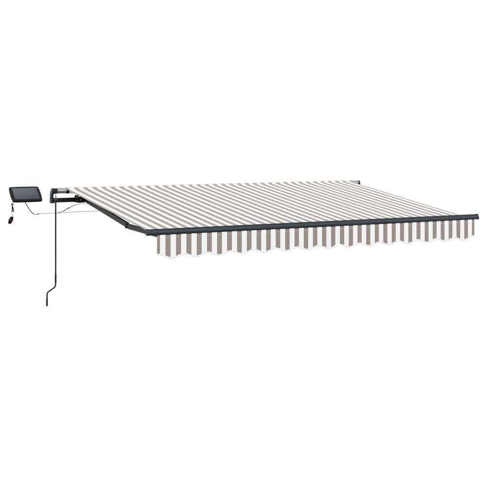 Auvent rétractable gris clair et blanc 450 × 350 cm