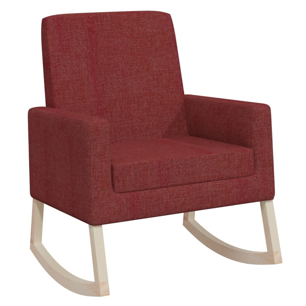 Chaise à bascule rouge bordeaux tissu