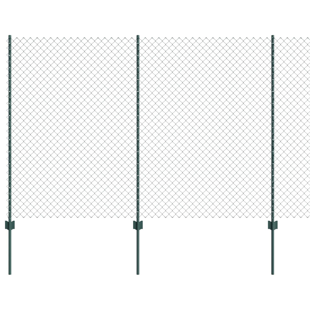 Clôture avec poteau vert 1,6 x 10 m acier et pvc