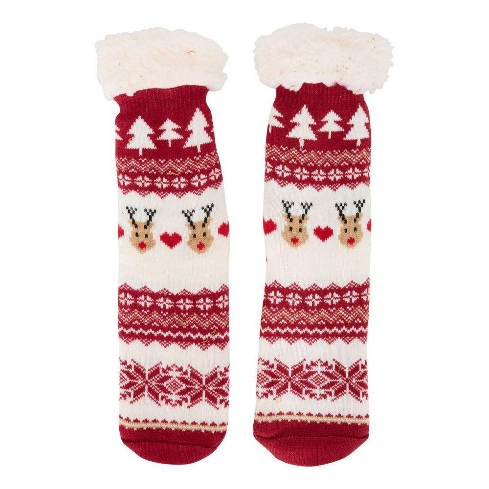Chaussettes de noël adulte rouges