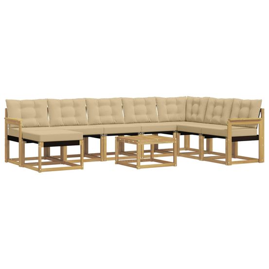 Ensemble de canapés d'extérieur 9 pc blanc et beige