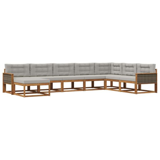 Ensemble de canapés d'extérieur 8 pc naturel et gris clair