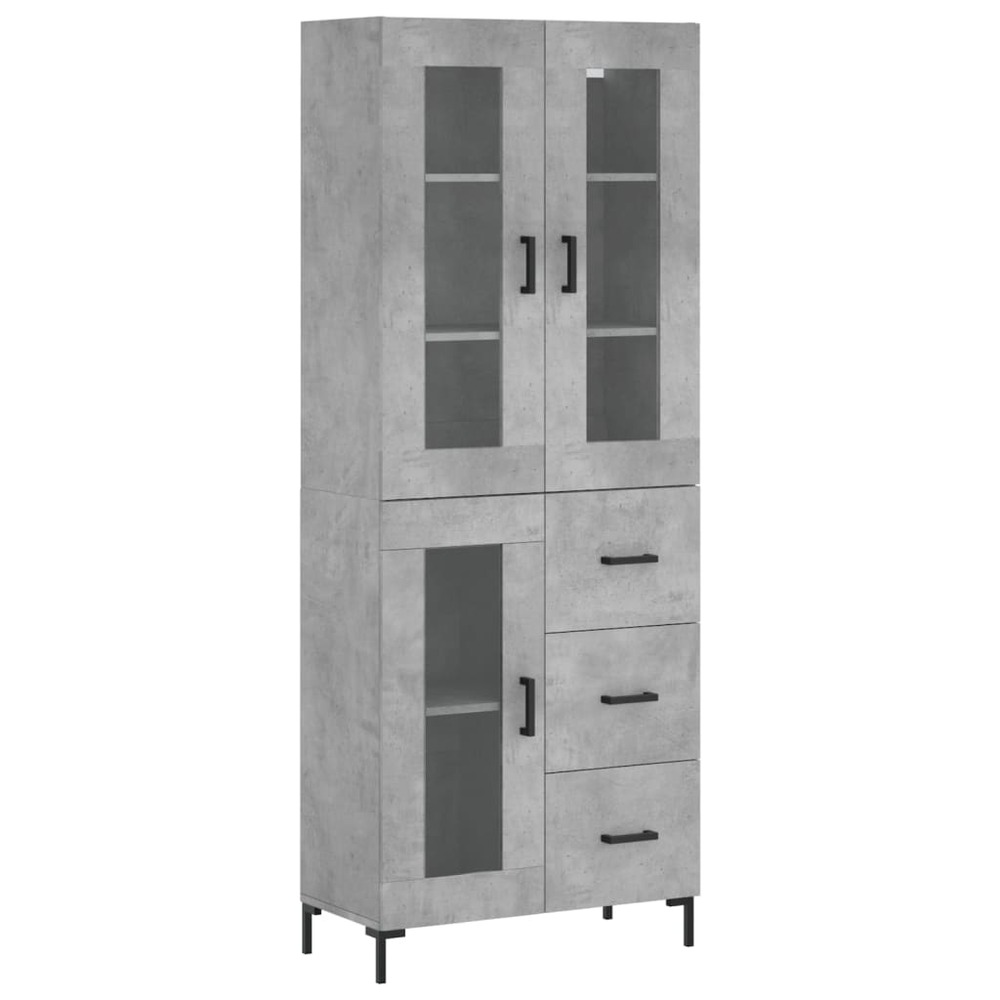 Buffet bahut commode armoire meuble de rangement organisateur cuisine salle de séjour salon haut 69,5 x 34 x 180 cm bois d'in