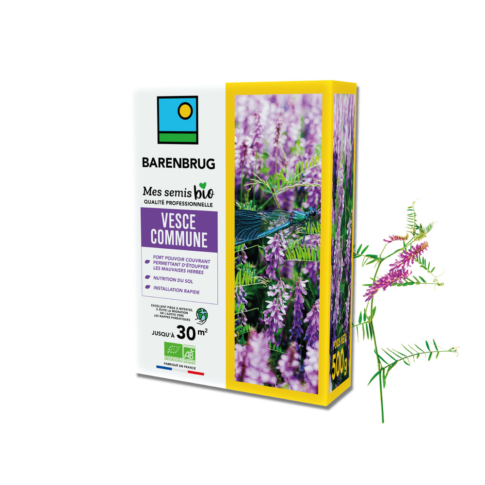Barenbrug - vesce commune - étouffe mauvaises herbes - nutrition sol - installation rapide - évite migration nitrates- 500g