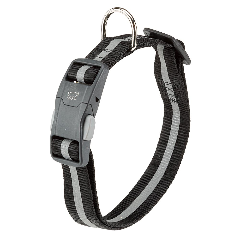 Collier réfléchissant pour chiens club reflex c15/44 en nylon avec boucle magnétique, idéal pour les promenades en soirée