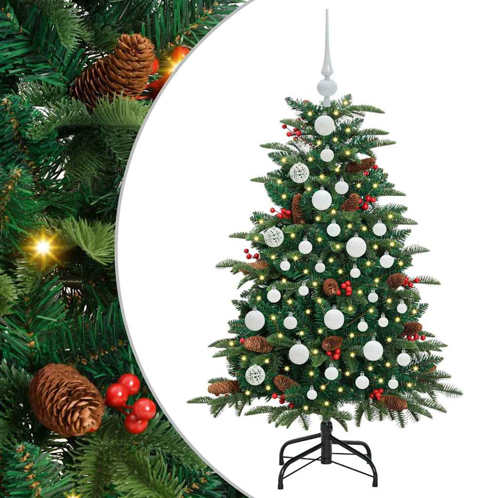 Sapin de noël artificiel vert 120 cm pvc, métal et plastique
