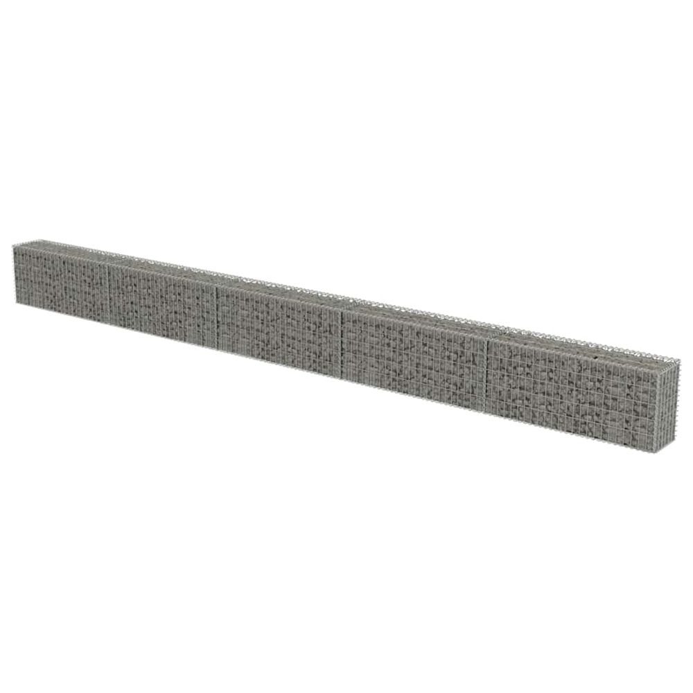 Mur à gabion avec couvercles acier galvanisé 600x30x50 cm