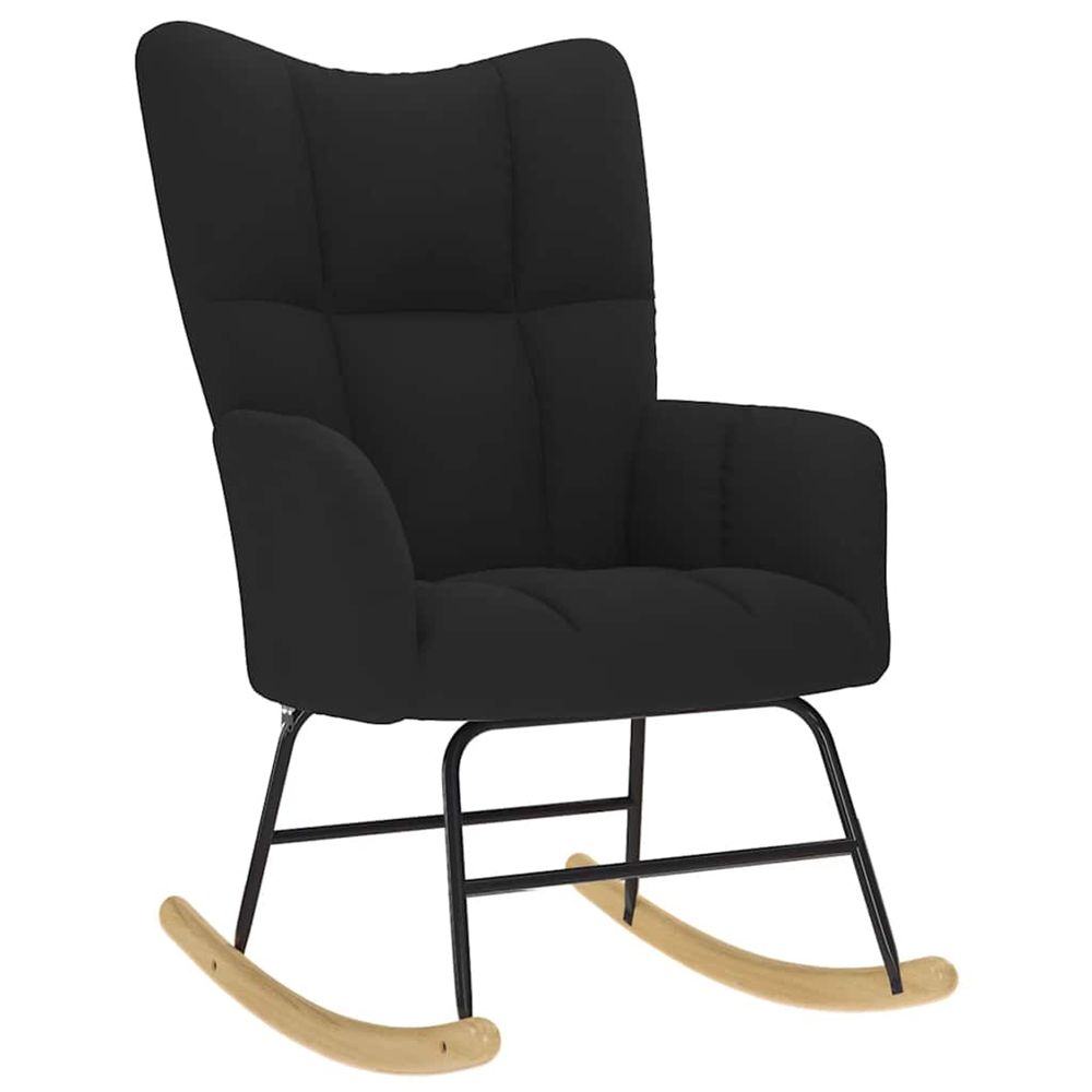 Chaise à bascule noir tissu
