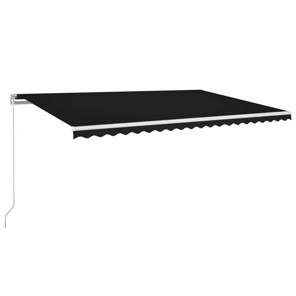 Auvent manuel rétractable avec led 500x300 cm anthracite