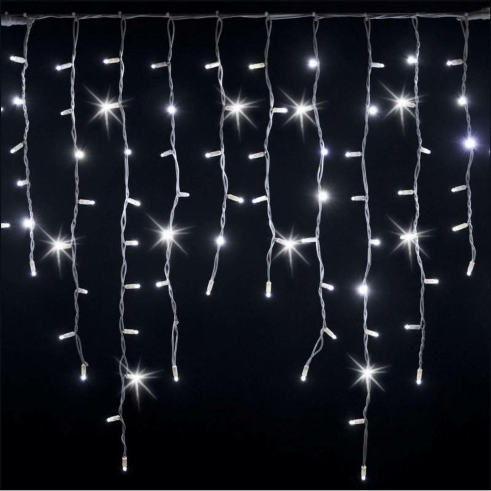Guirlande stalactite 3m h 90cm 228 led blanc froid flash raccordable 230v ip67 lotti