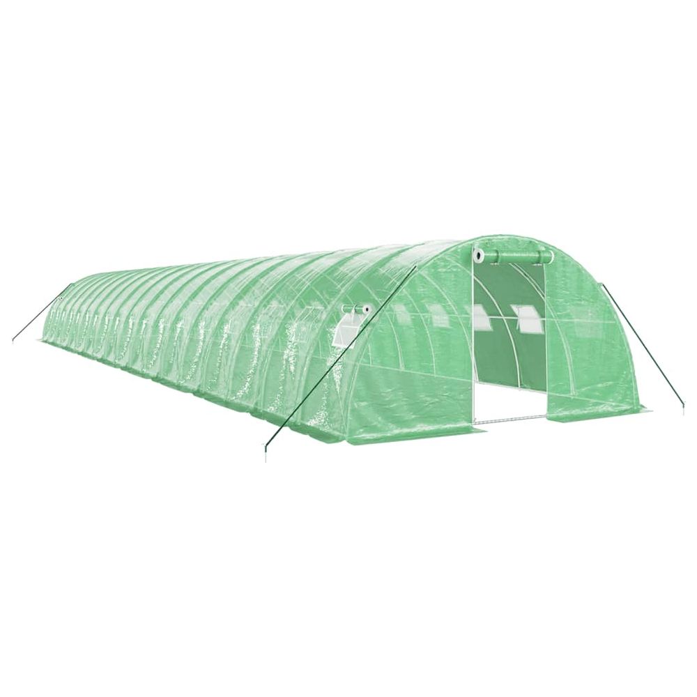 Serre avec cadre en acier vert 72 m² 18x4x2 m