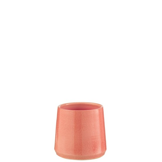 Cache-pot rond en céramique rose 18x18x17 cm