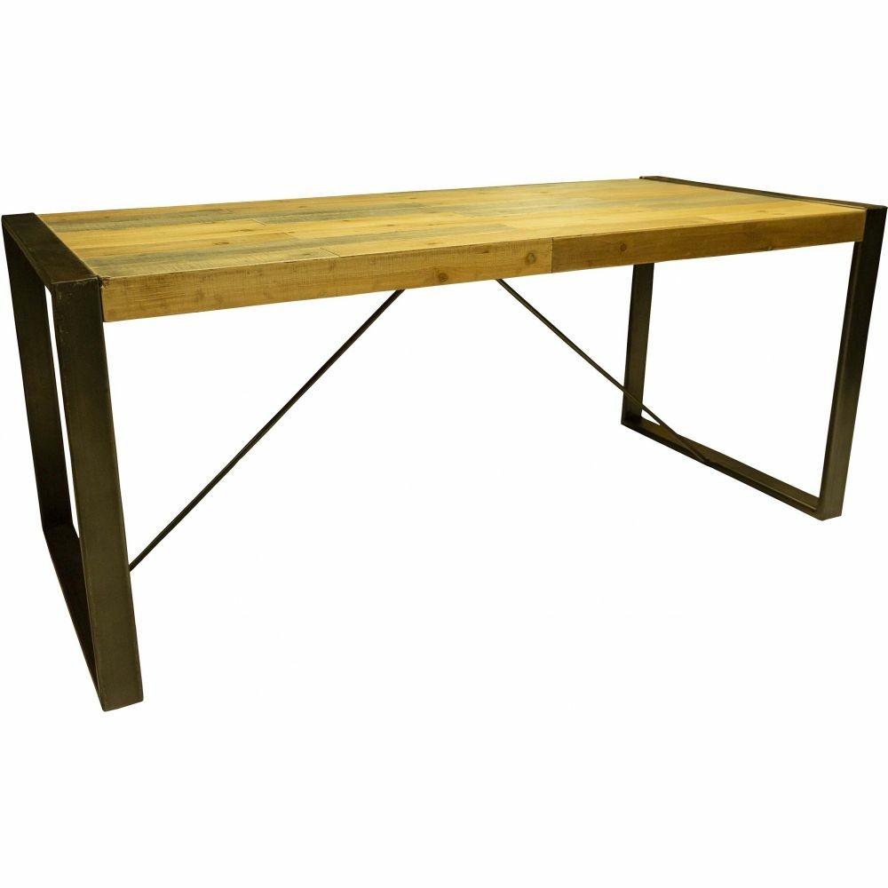 Table industrielle  en fer et bois 180 x 80 x 76 cm