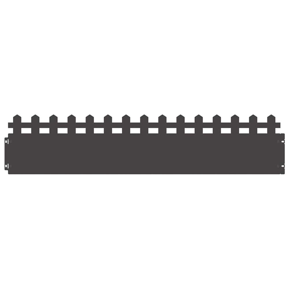 Bordures de pelouse 10 pc 103 x 0,05 x 22 cm acier noir