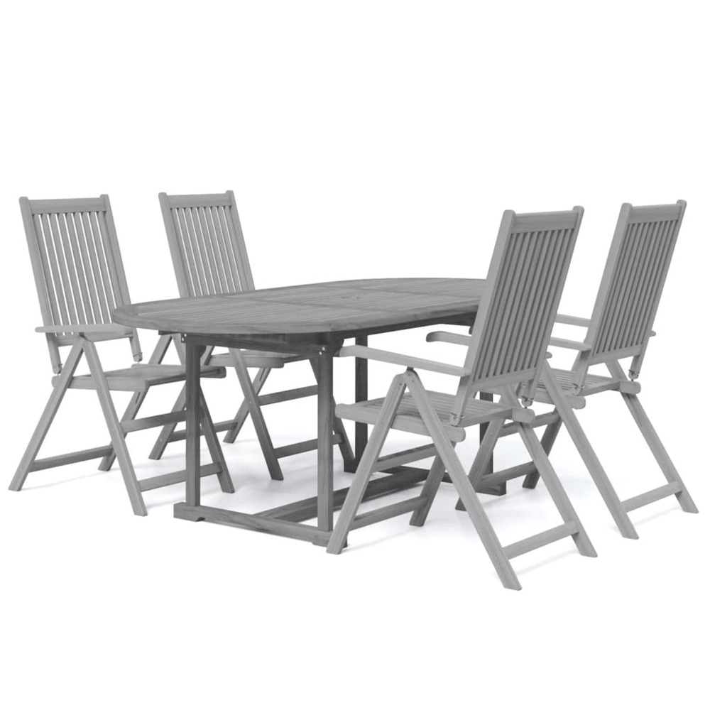 Ensemble à manger de jardin 5 pcs bois d'acacia massif