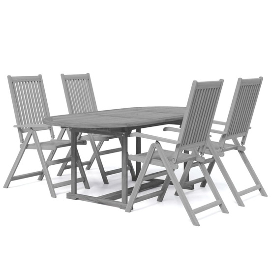 Ensemble à manger de jardin 5 pcs bois d'acacia massif