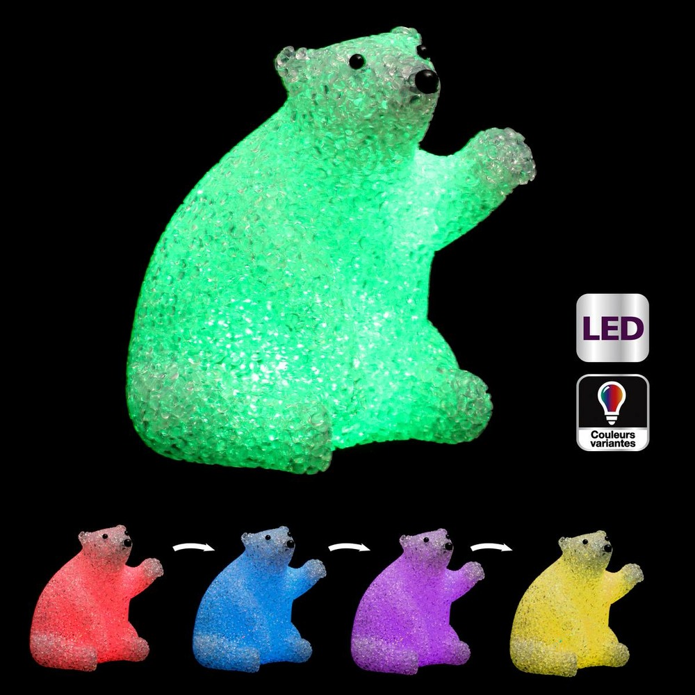 Sujet de noël lumière ours eva