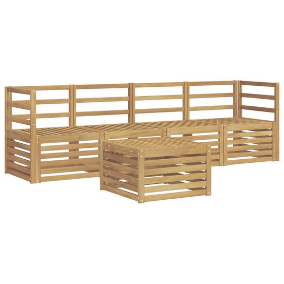 Ensemble de canapés d'extérieur 5 pc blanc bois d'acacia massif