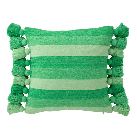 Coussin déco à pompons