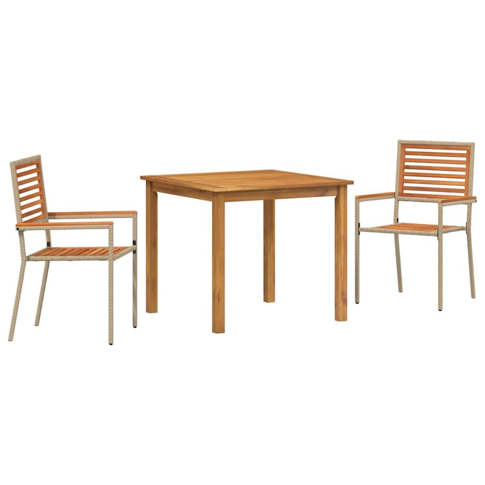 Ensemble de salle à manger pour jardin 3 pcs beige