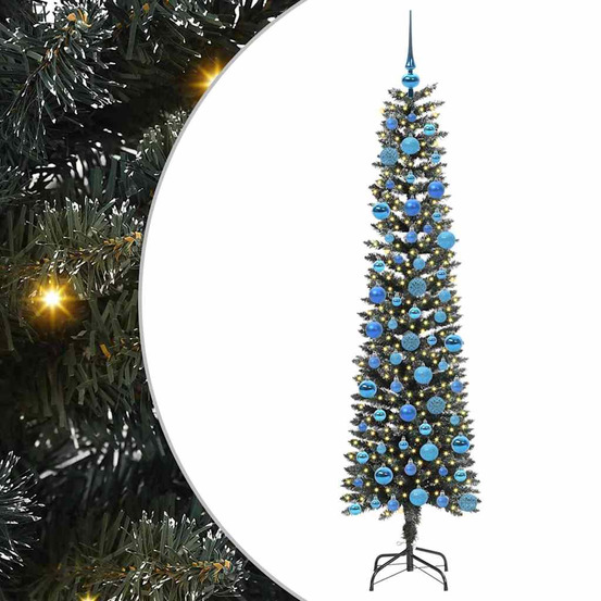Sapin de noël artificiel vert 180 cm pvc, plastique et acier