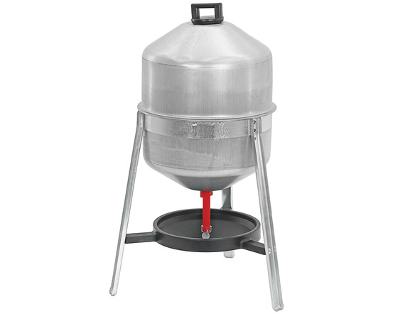 Abreuvoir 30 litres sur pieds pour poules et volailles • distributeur d'eau en acier galvanisé