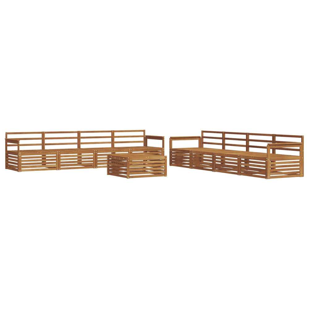 Ensemble de canapés d'extérieur 9 pcs naturel