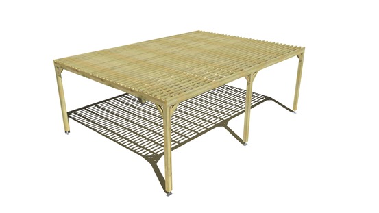 Pergola bois • 7m x 5m • indépendante • sens profondeur • lattage bois • livraison comprise