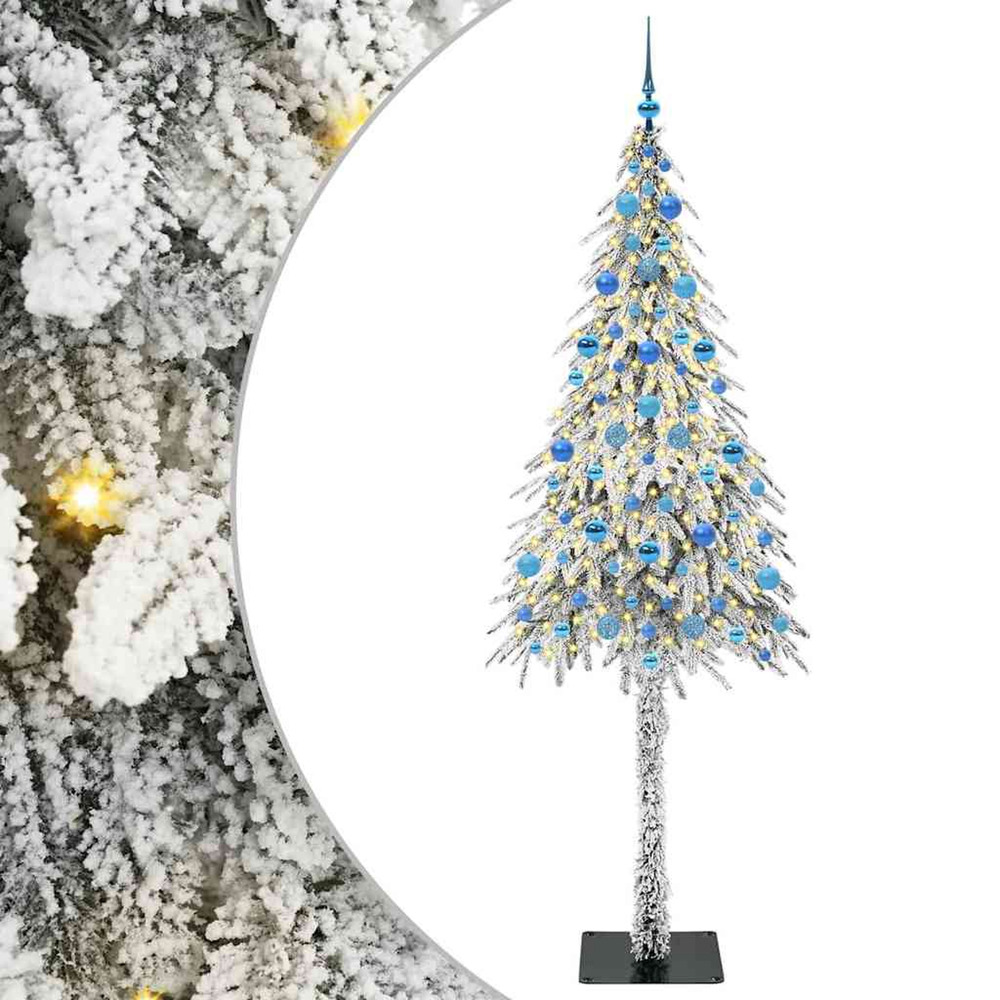 Sapin de noël avec 300 led blanc 210 cm pe et acier