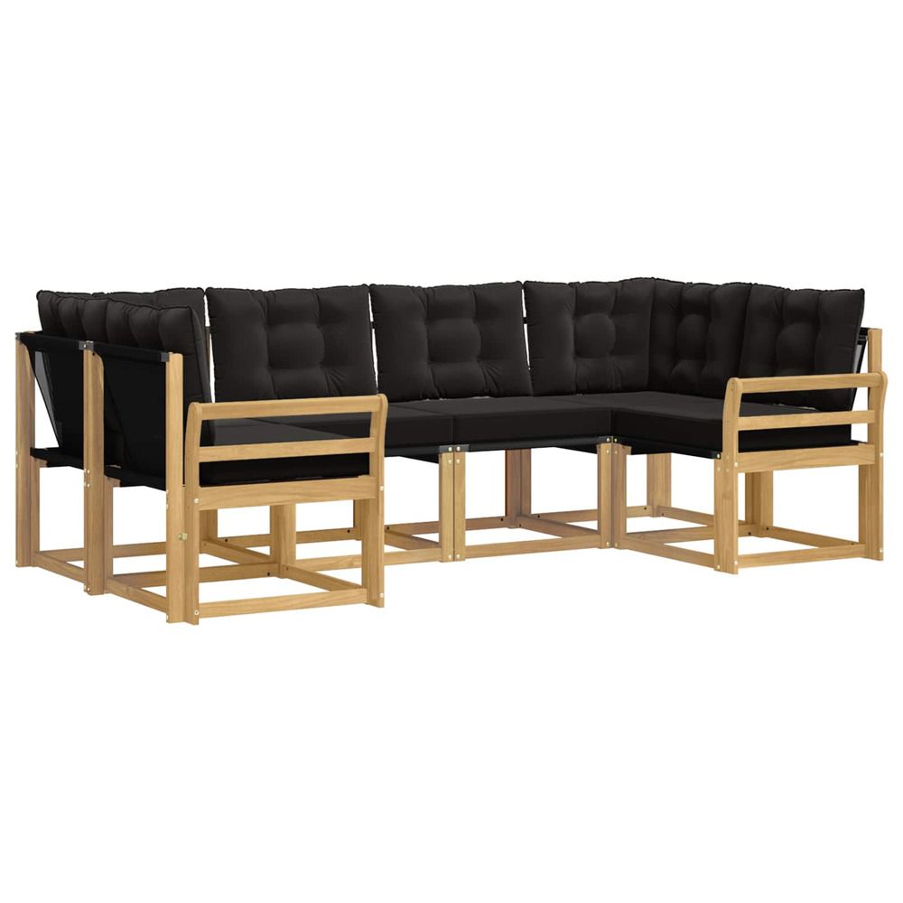 Ensemble de canapés d'extérieur 6 pc blanc et noir